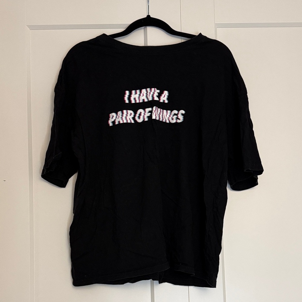 Black Tee with Angel Wings on BACK